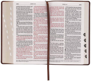 Personalized KJV Medium Brown Giant Print Bible with Thumb Index