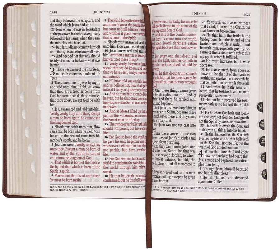 Personalized KJV Medium Brown Giant Print Bible with Thumb Index