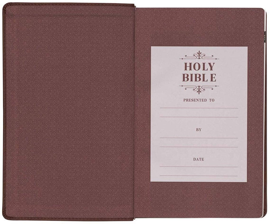 Personalized KJV Medium Brown Giant Print Bible with Thumb Index