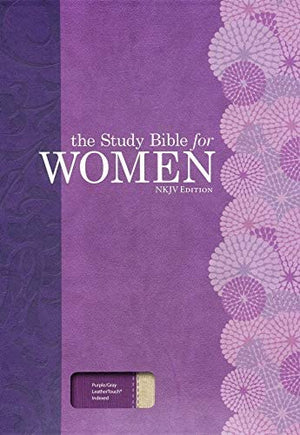 Personalized Custom Text Your Name NKJV The Study Bible for Women Purple/Gray Linen Indexed New King James Version