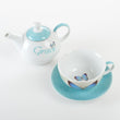 Load image into Gallery viewer, Grace Blue Butterfly Blessings Ephesians 2:8 Tea Set for One
