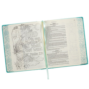 Personalized KJV My Creative Bible Journaling LuxLeather Hardcover Teal