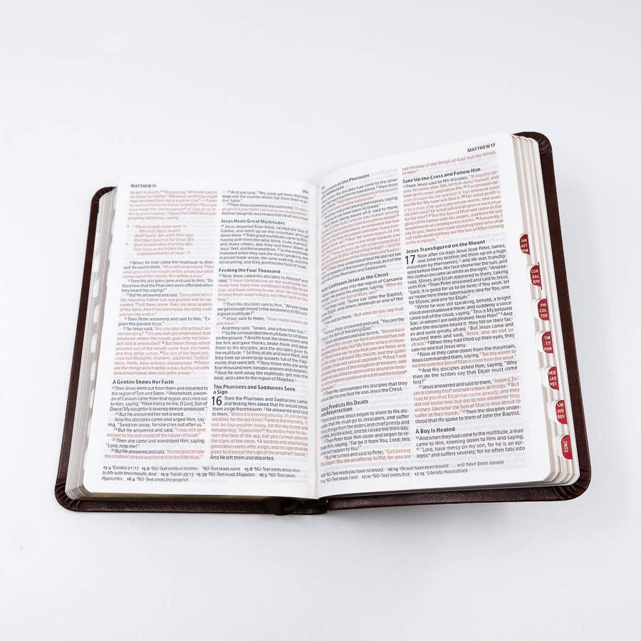 Personalized NKJV Compact Ultrathin Bible Brown Cross LeatherTouch Indexed