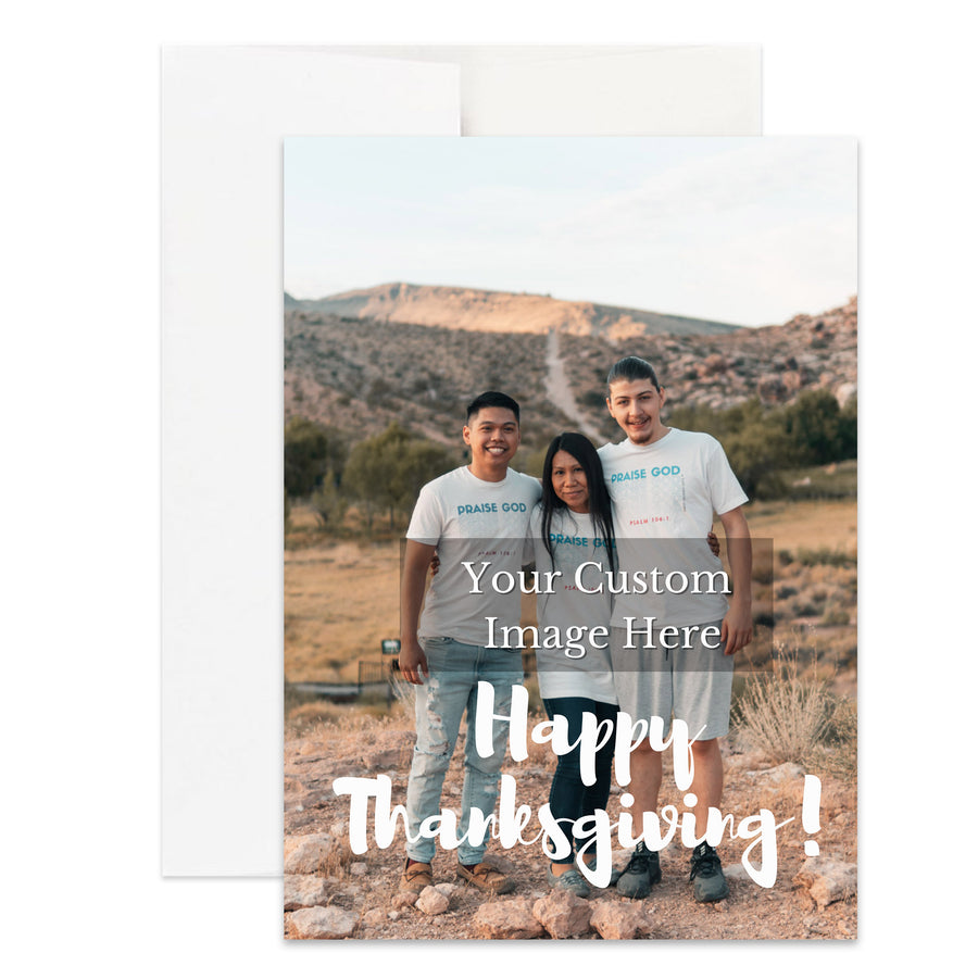 Personalized Christian Thanksgiving Card Custom Your Photo Image Upload Your Text Greeting Card