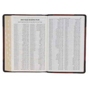 Personalized KJV Holy Bible Thinline Large Print Brown and Caramel Premium Full Grain Leather