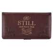 Load image into Gallery viewer, Be Still and Know Psalm 46:10 Brown Faux Leather Checkbook Cover
