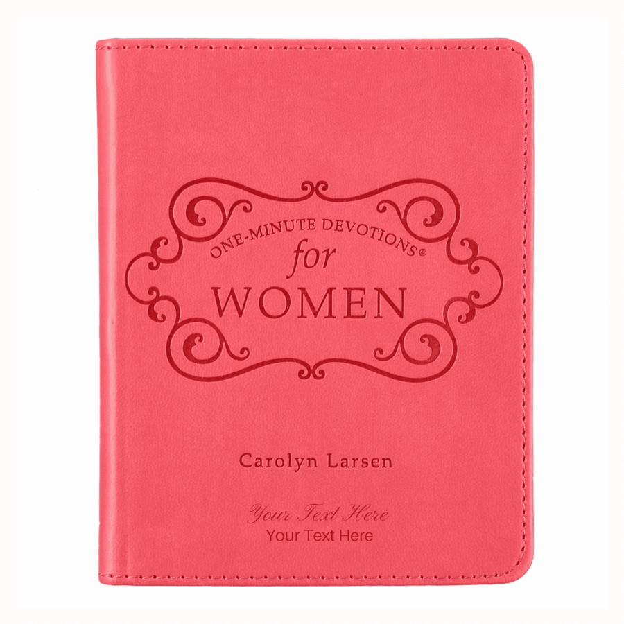 Personalized Custom Text Your Name One-Minute Devotions for Women Devotional Pink Faux Leather