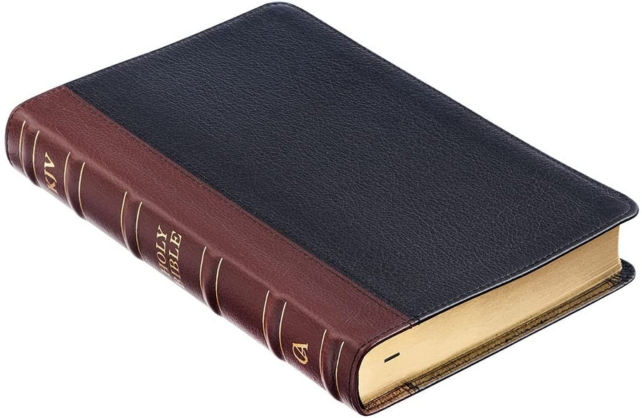 Personalized KJV Deluxe Gift Bible Two-Tone Brown and Black Full-Grain