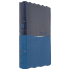 Personalized Custom Text Your Name KJV Deluxe Gift Holy Bible Navy Blue Leathersoft King James Version