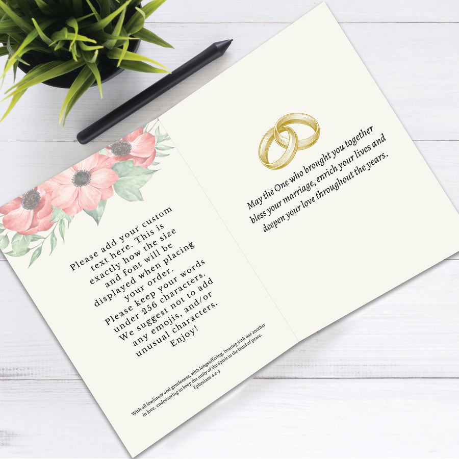 Personalized Christian Wedding Card for Marriage Custom Your Photo Image Upload Your Text Greeting Card