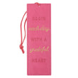 Load image into Gallery viewer, Begin Each Day with a Grateful Heart Pink Faux Leather Bookmark
