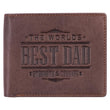 Load image into Gallery viewer, The World&#39;s Best Dad Brown Joshua 1:9 Genuine Leather Wallet
