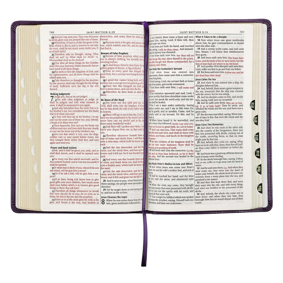 Personalized KJV Purple Faux Leather Deluxe Gift Bible Indexed King James Version