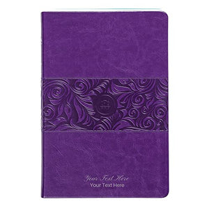 Personalized Custom Text Your Name The Passion Translation New Testament (2020 Edition) Large Print Violet Faux Leather