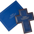 Load image into Gallery viewer, Personalized Decorative Wall Cross Faithful Servant Blue LuxLeather

