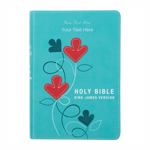 Personalized KJV Turquoise Faux Leather COMPACT Bible