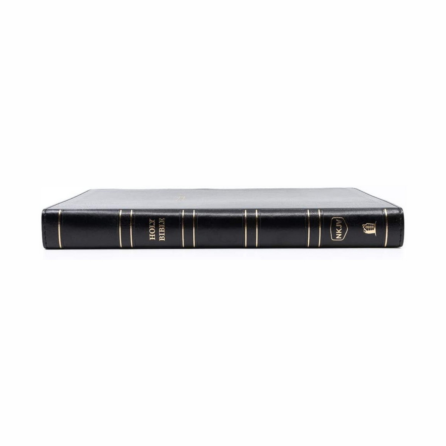 Personalized NKJV Thinline Reference Bible Leathersoft Black Thumb Indexed