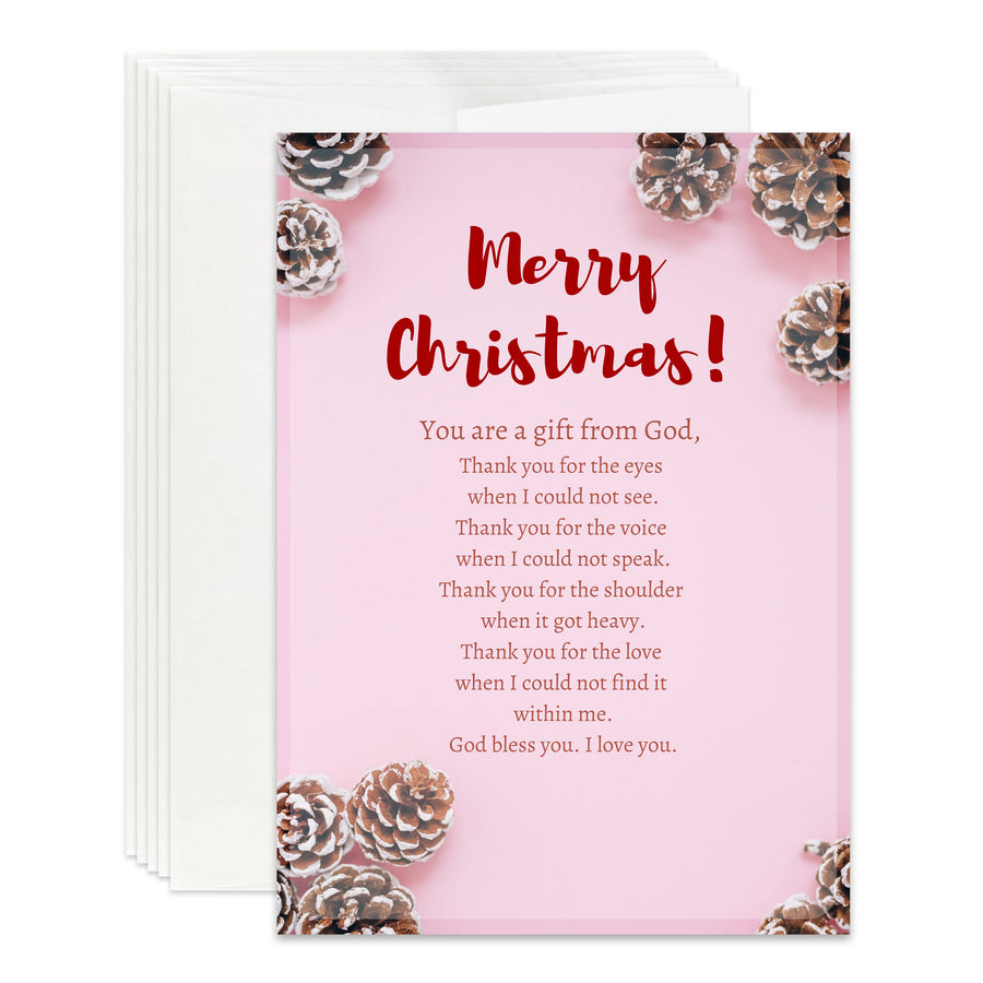 Christian Merry Christmas Thank You Poem Holiday Card for Christmas