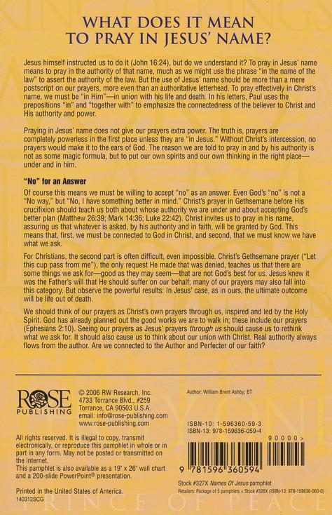 Names Of Jesus Pamphlet