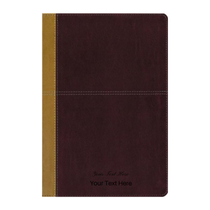 Personalized KJV Amplified Parallel Bible Large Print Leathersoft Caramel/Burgundy