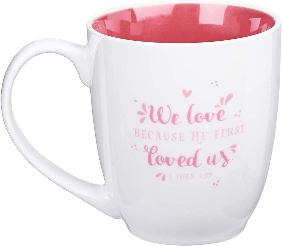 Mother’s Day Gift Set | 1 John 4:19 Scripture Mug and My Life My Story Prompted Mothers Legacy Journal