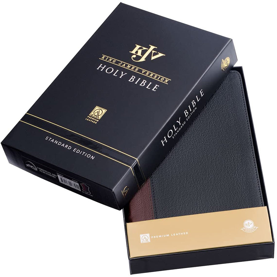 Personalized KJV Deluxe Gift Bible Two-Tone Brown and Black Full-Grain