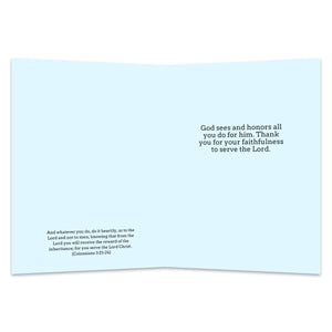 Ministry Appreciation Card for Pastor, Minister, Church Staff, Volunteers, Ministry Appreciation Gift Card for Ministers