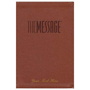 Personalized The Message Compact Bible Tan Leather-Look