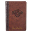 Load image into Gallery viewer, Personalized Blessed Man Brown Quarter-Bound Faux Leather Classic Journal with Zipped Closure
