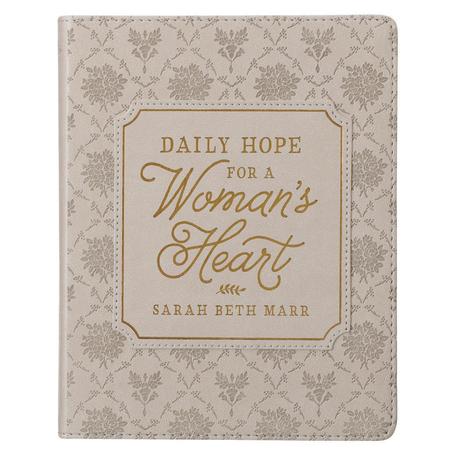 Daily Hope for a Women's Heart Taupe Faux Leather Devotional - Sarah Beth Marr