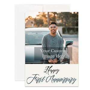 Personalized Christian Anniversary Card for Wife Husband Custom Your Photo Image Upload Your Text Greeting Card