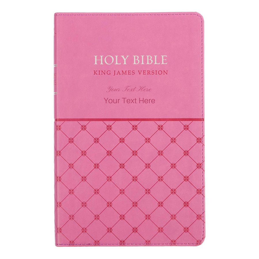 Personalized Bible Custom Text Your Name KJV Gift Edition Pink Faux Leather King James Version