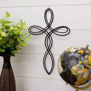 Black Metal Oval Open Decorative Wall Cross