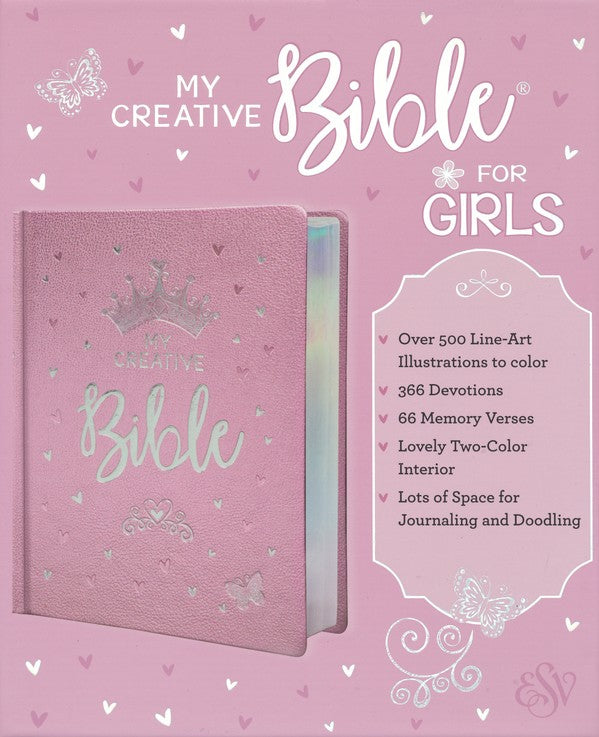 Personalized Custom Text ESV Journaling Bible My Creative Bible for Girls Hardcover FauxLeather Pink