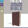 Load image into Gallery viewer, Personalized NIV Thinline Reference Bible Large Print Bonded Leather Burgundy Red Letter
