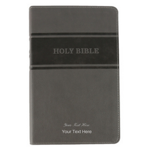 Personalized KJV Deluxe Gift Holy Bible Gray Leathersoft King James Version