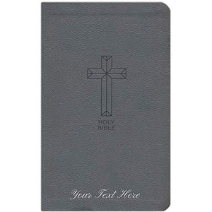 Personalized NKJV Value Thinline Bible Red Letter Comfort Print Leathersoft Charcoal