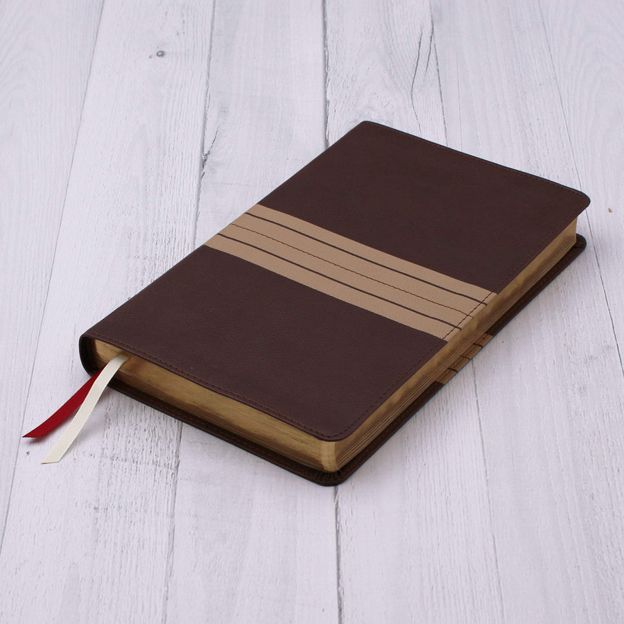 Personalized NIV Comfort Print Thinline Bible Leathersoft Chocolate/Tan New International Version