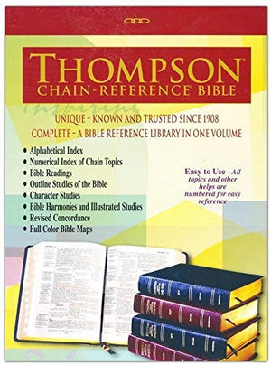 Personalized KJV Burgundy Genuine Leather Thompson Chain Reference Bible